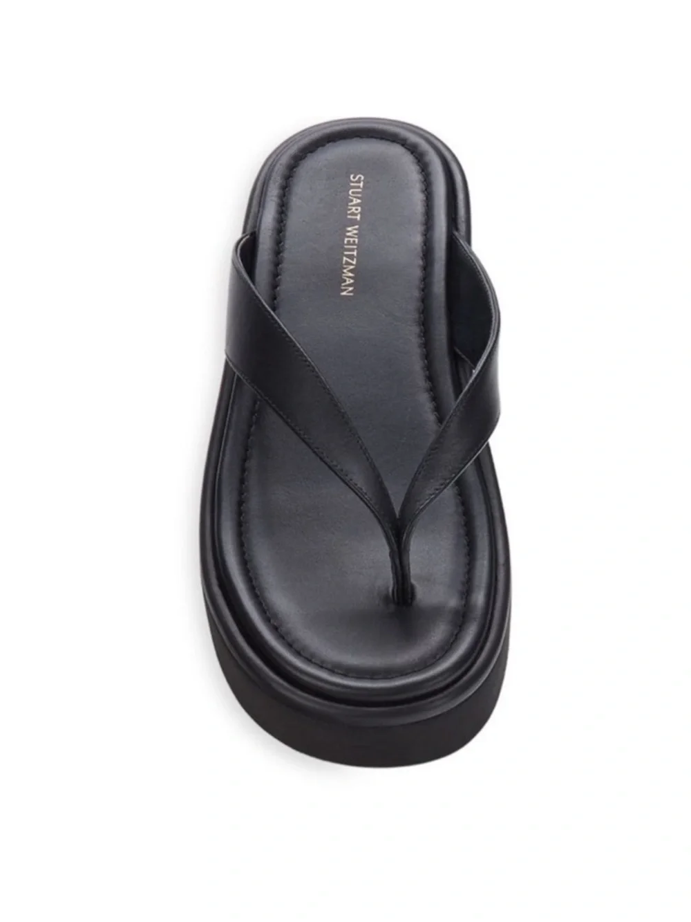 Stuart Weitzman Contempo Black Platform Flip-Flop Sandals - Picture 3 of 4